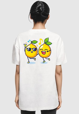 Maglia extra large 'Lemon Party' di Merchcode in bianco: frontale
