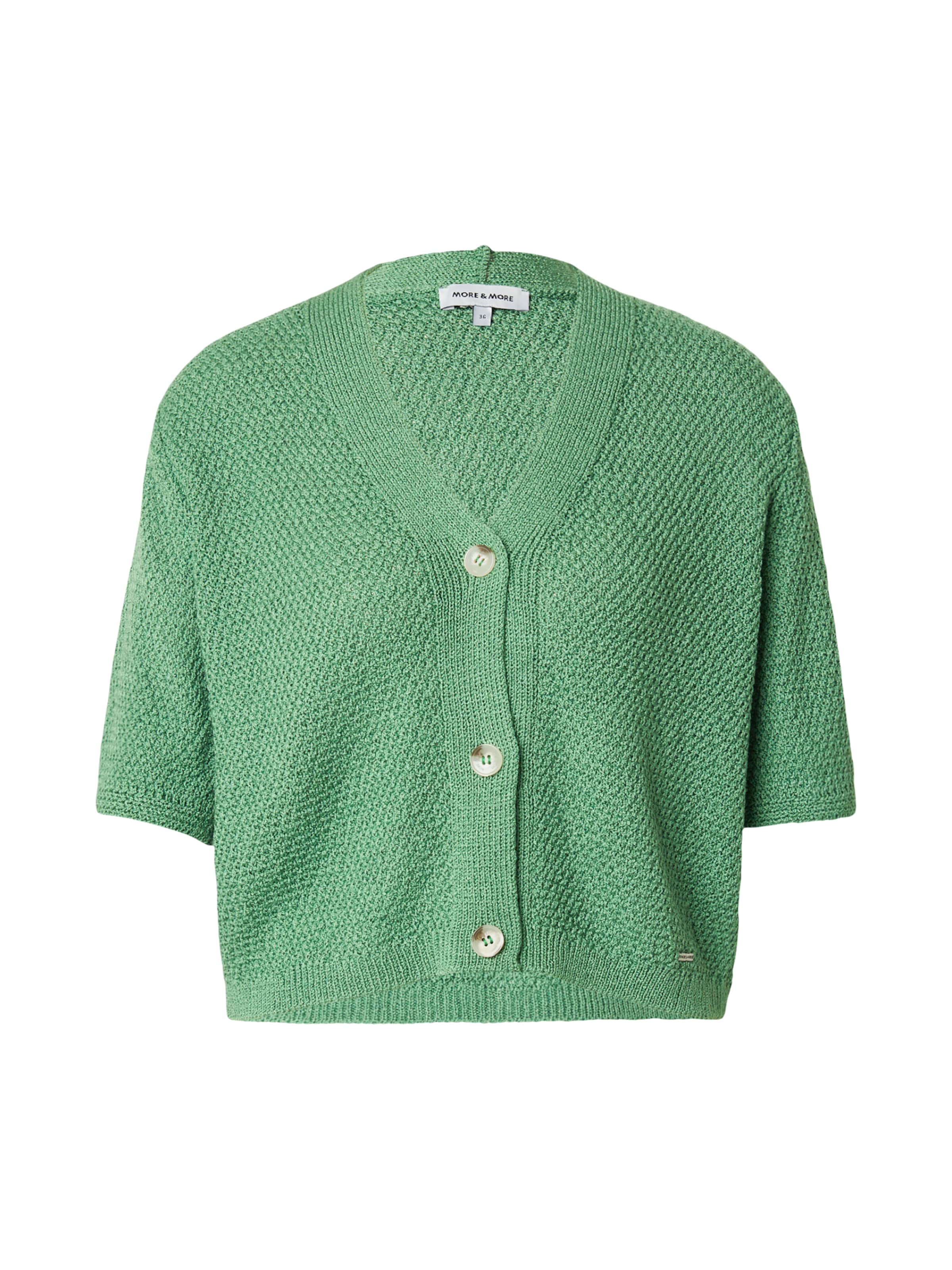 MORE & MORE Πλεκτή ζακέτα σε πράσινο: μπροστά