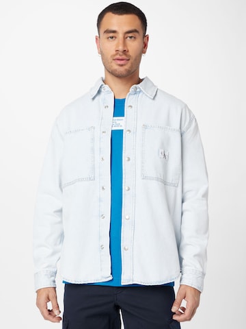 Calvin Klein Jeans Comfort Fit Skjorte i blå: forside