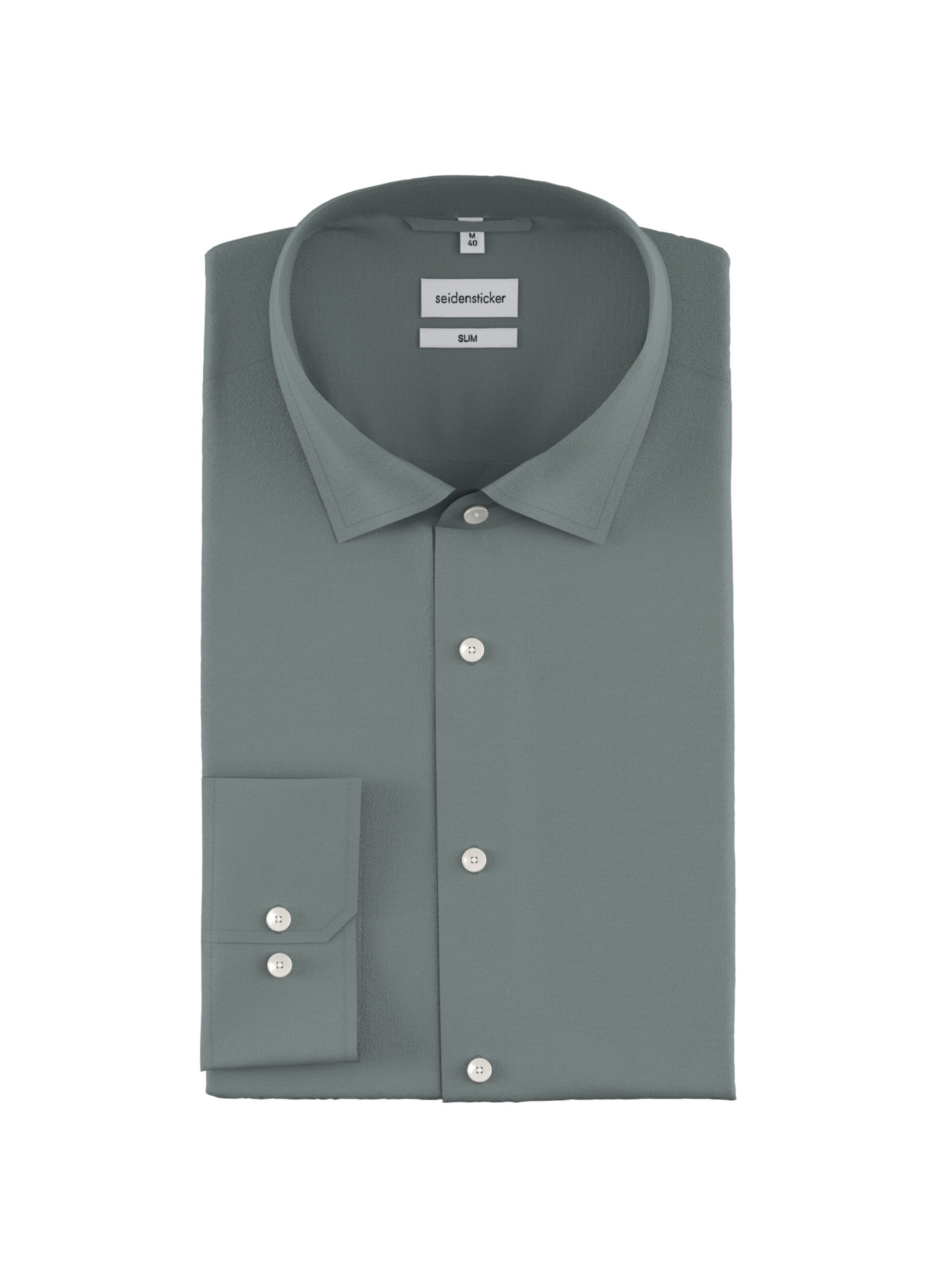 SEIDENSTICKER Slim Fit Hemd 'Schwarze Rose' in Grün