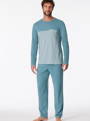 SCHIESSER Pyjama lang ' 95/5 Nightwear ' in Blauw: voorkant