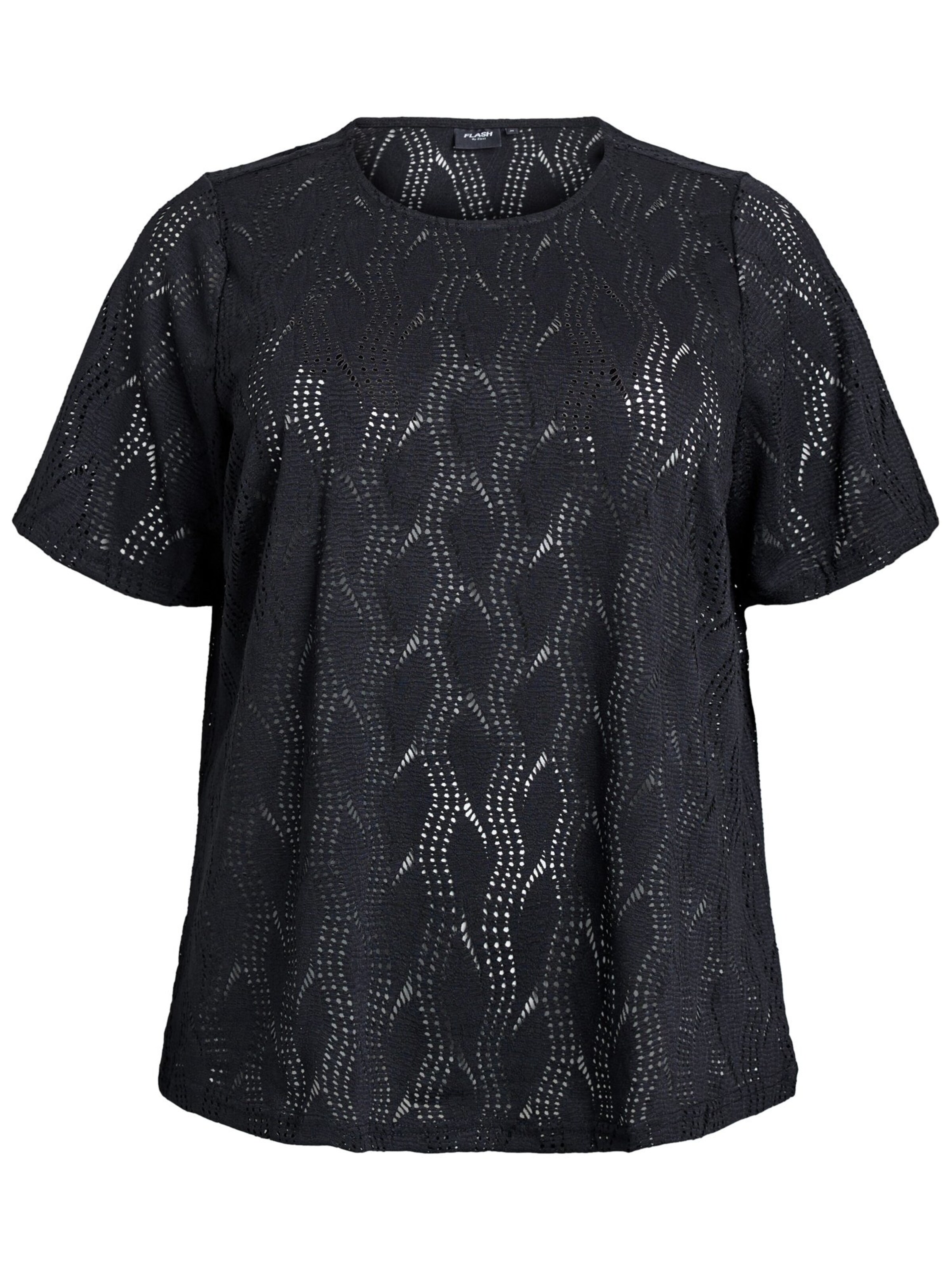 T-shirt 'Flellie' Flash by Zizzi en noir : devant