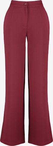 raudona Trendyol Plačios klešnės Klostuotos kelnės: priekis