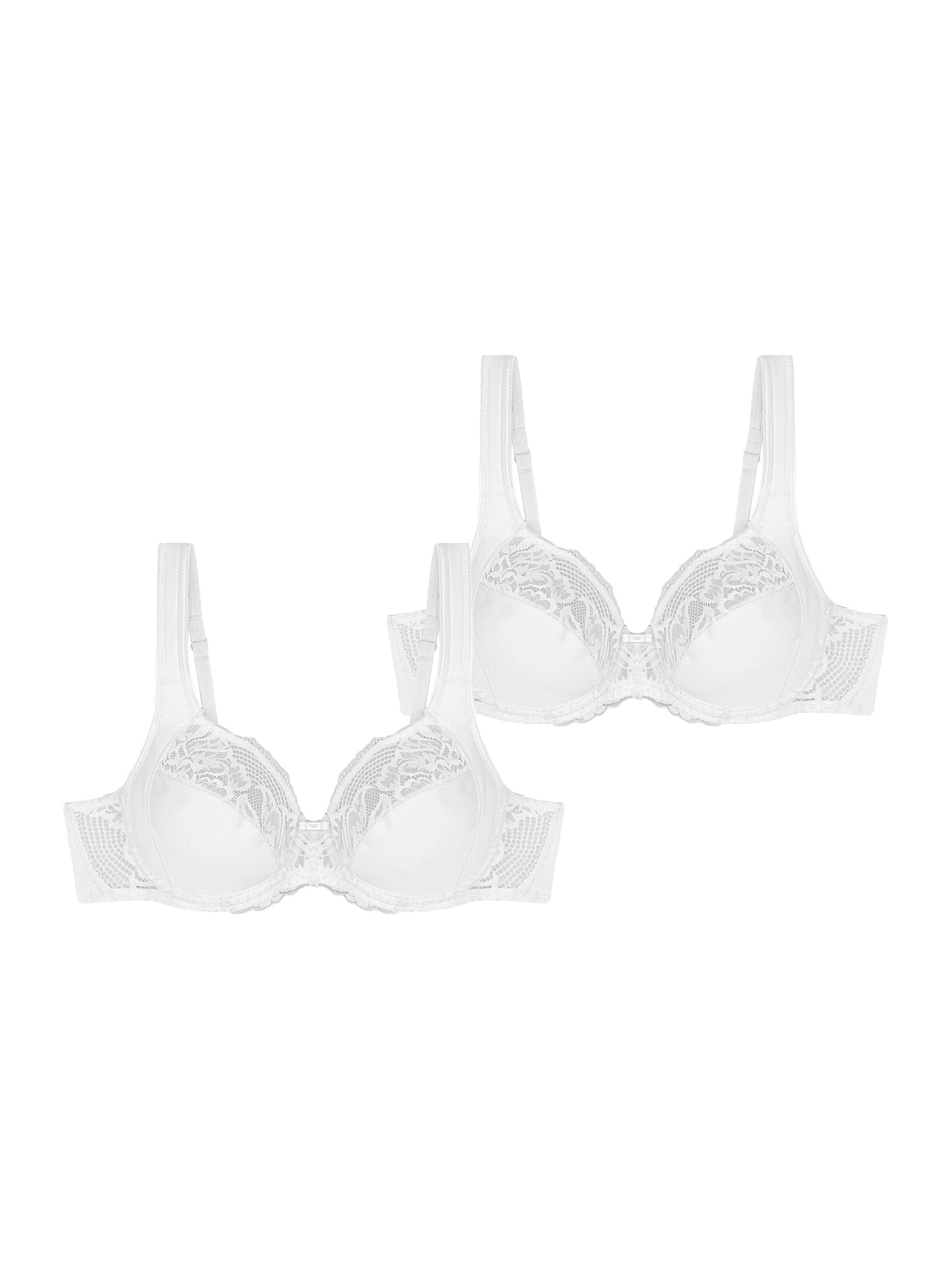 TRIUMPH Bra ' Modern Lace+Cotton ' in White: front