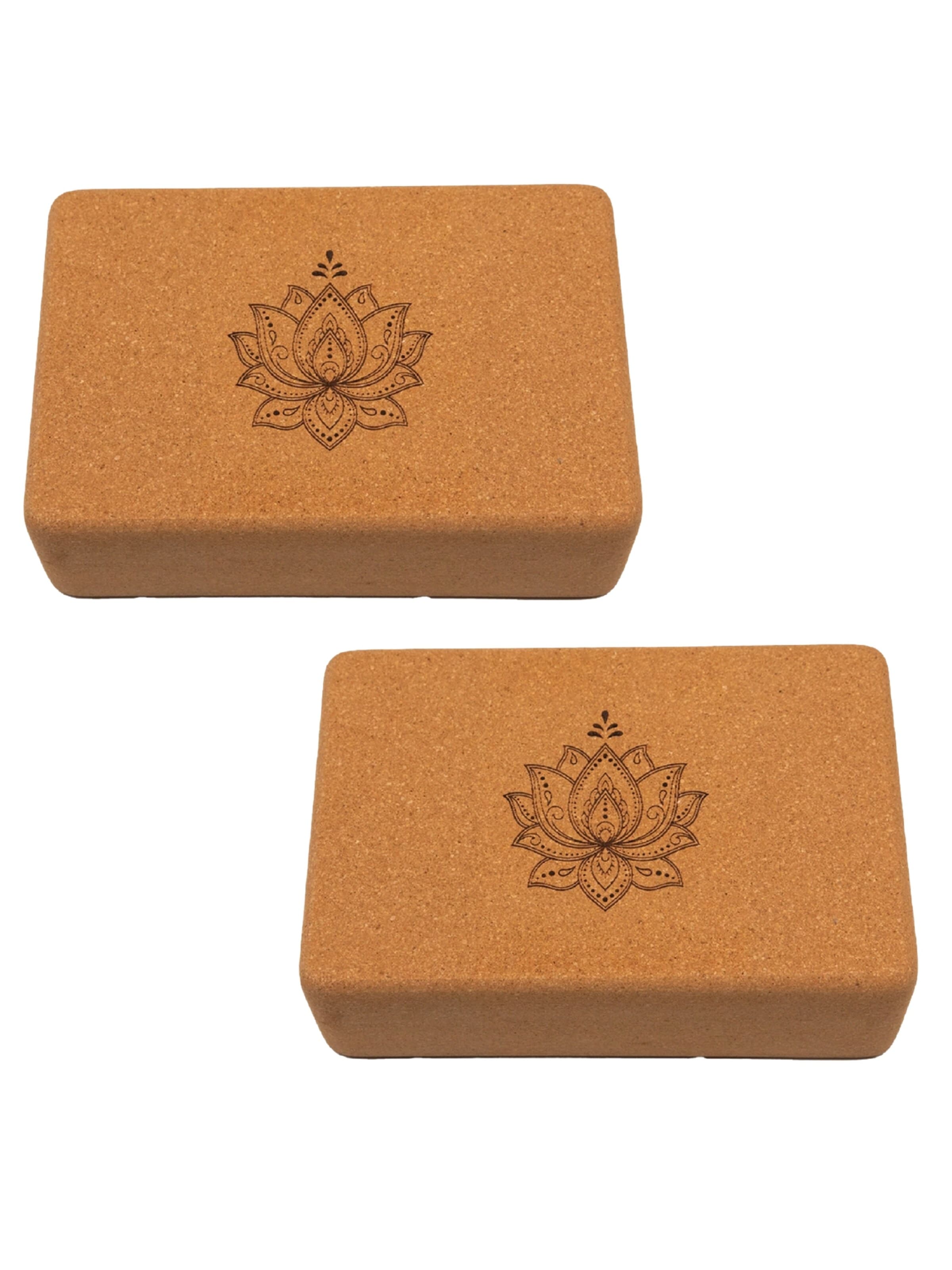 Divasya Yoga Block 'Yoga Block 2er Set Lotus'‌‌‌‌‌‌‌‌ in Braun: Vorderseite