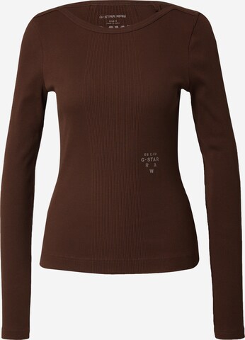 T-shirt G-Star RAW en marron : devant