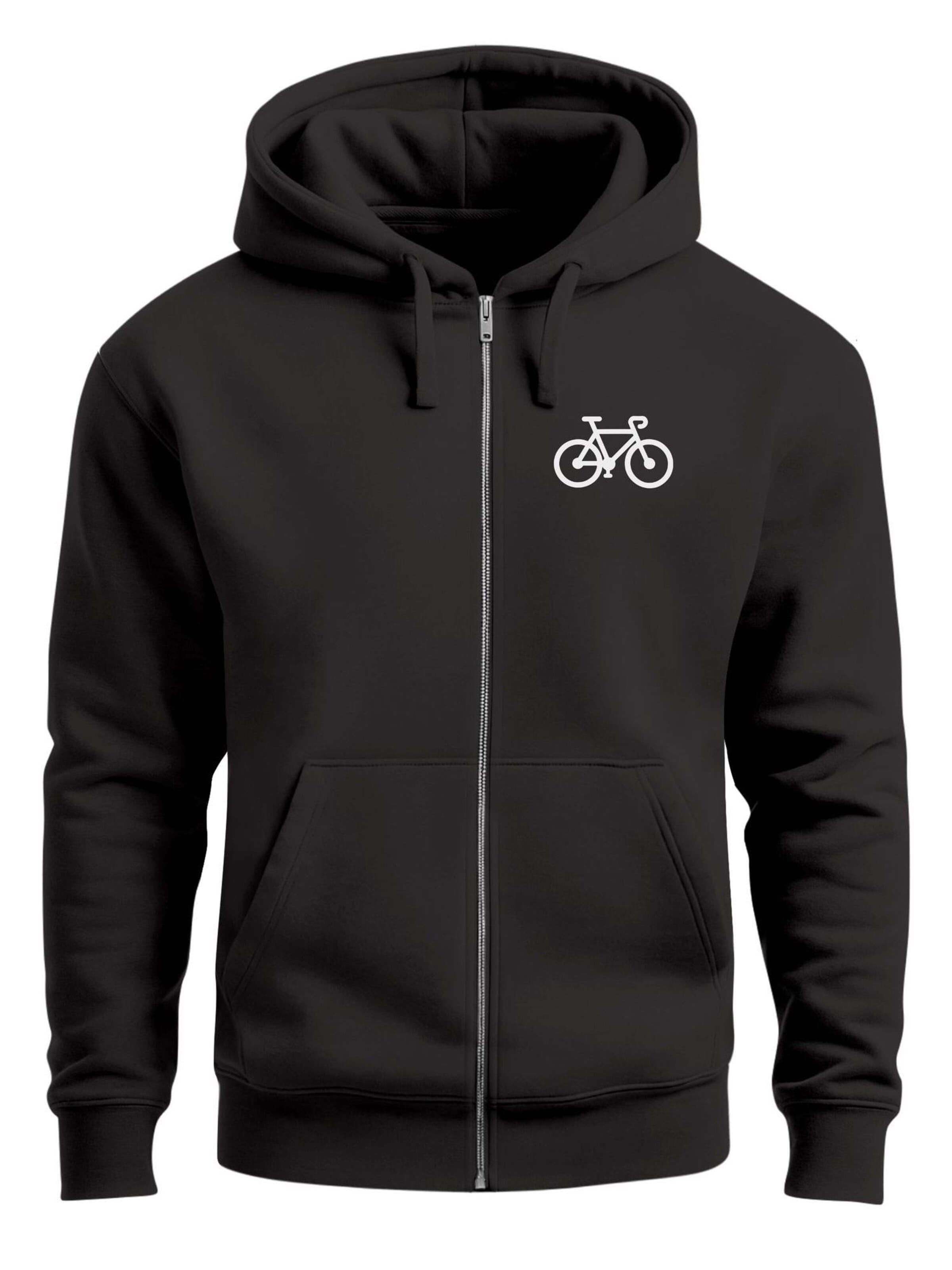 Neverless Sweatjacke 'Fahrrad'‌‌ in Schwarz: Vorderseite