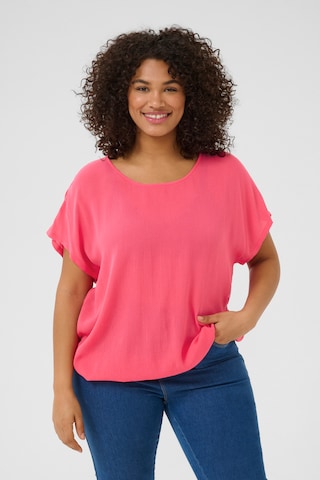 KAFFE CURVE Blouse in Pink: front