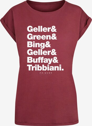 ABSOLUTE CULT Shirt 'Friends - Surnames' in Rood: voorkant