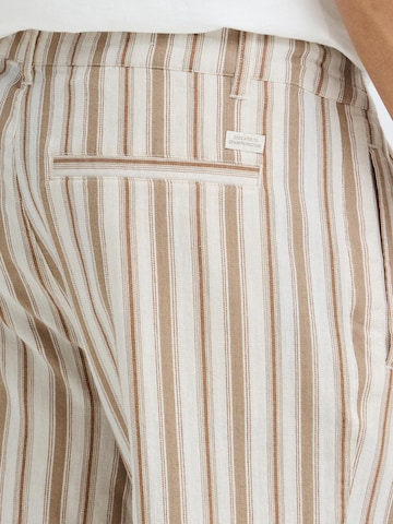 BLEND - Loosefit Calças chino ' BHMaddox Linen Mix Striped ' em bege