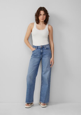 Wide Leg Jean 'Catie' QS en bleu : devant