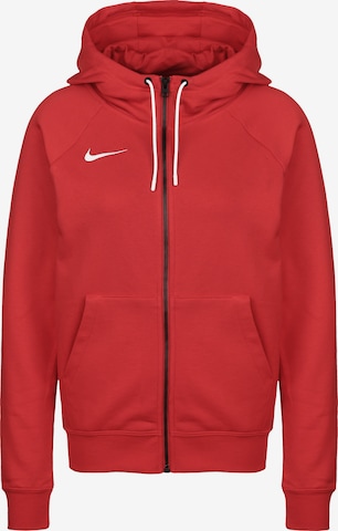 NIKE Athletic Zip-Up Hoodie in Red: front