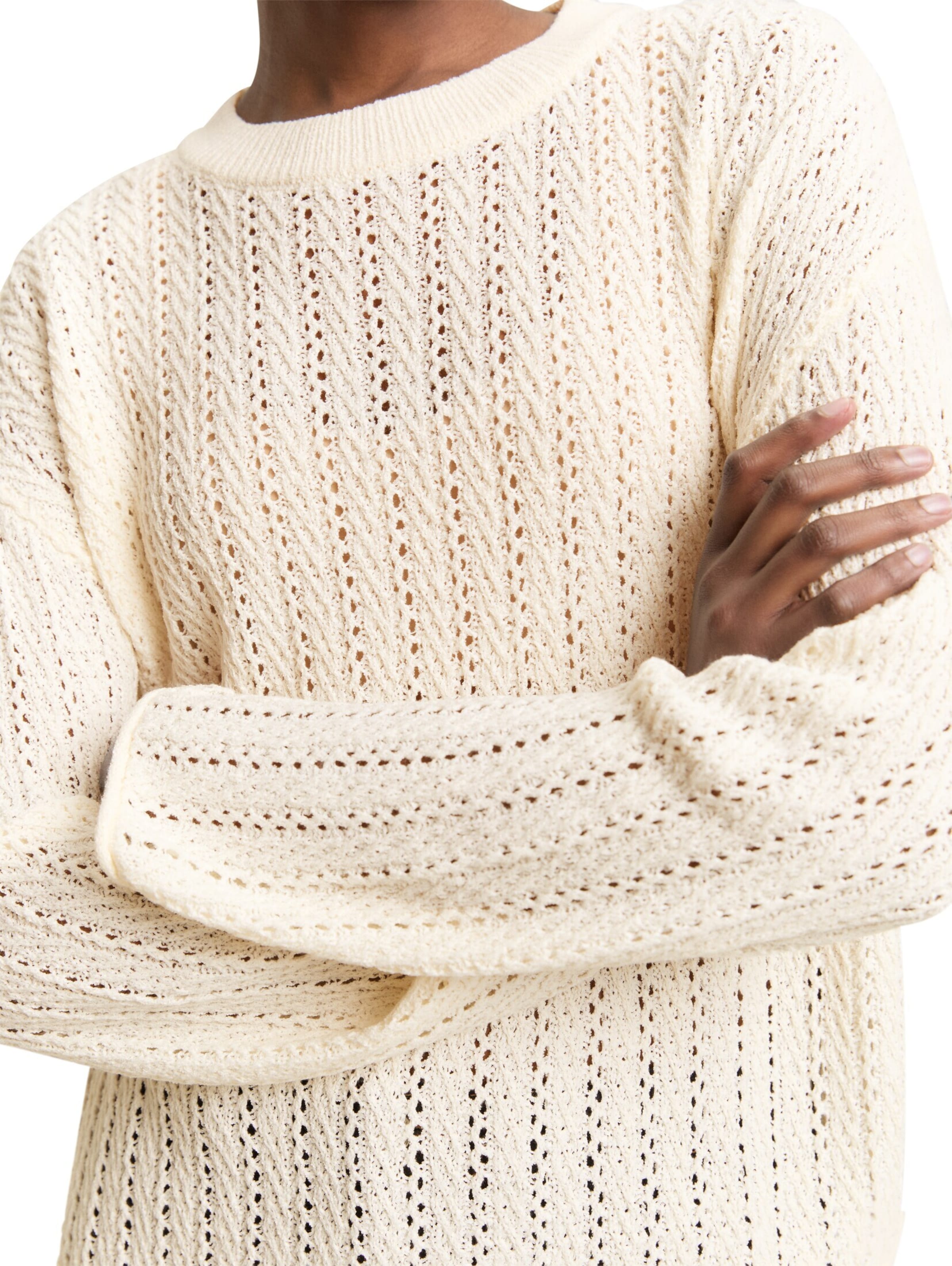 TOM TAILOR DENIM Pullover i hvid