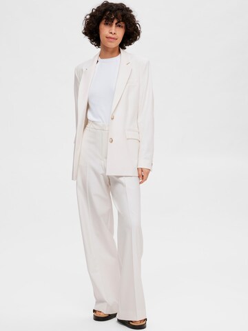 SELECTED FEMME - Pierna ancha Pantalón de pinzas en blanco