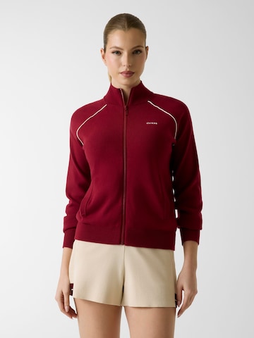 GUESS Zip-Up Hoodie in Red: front