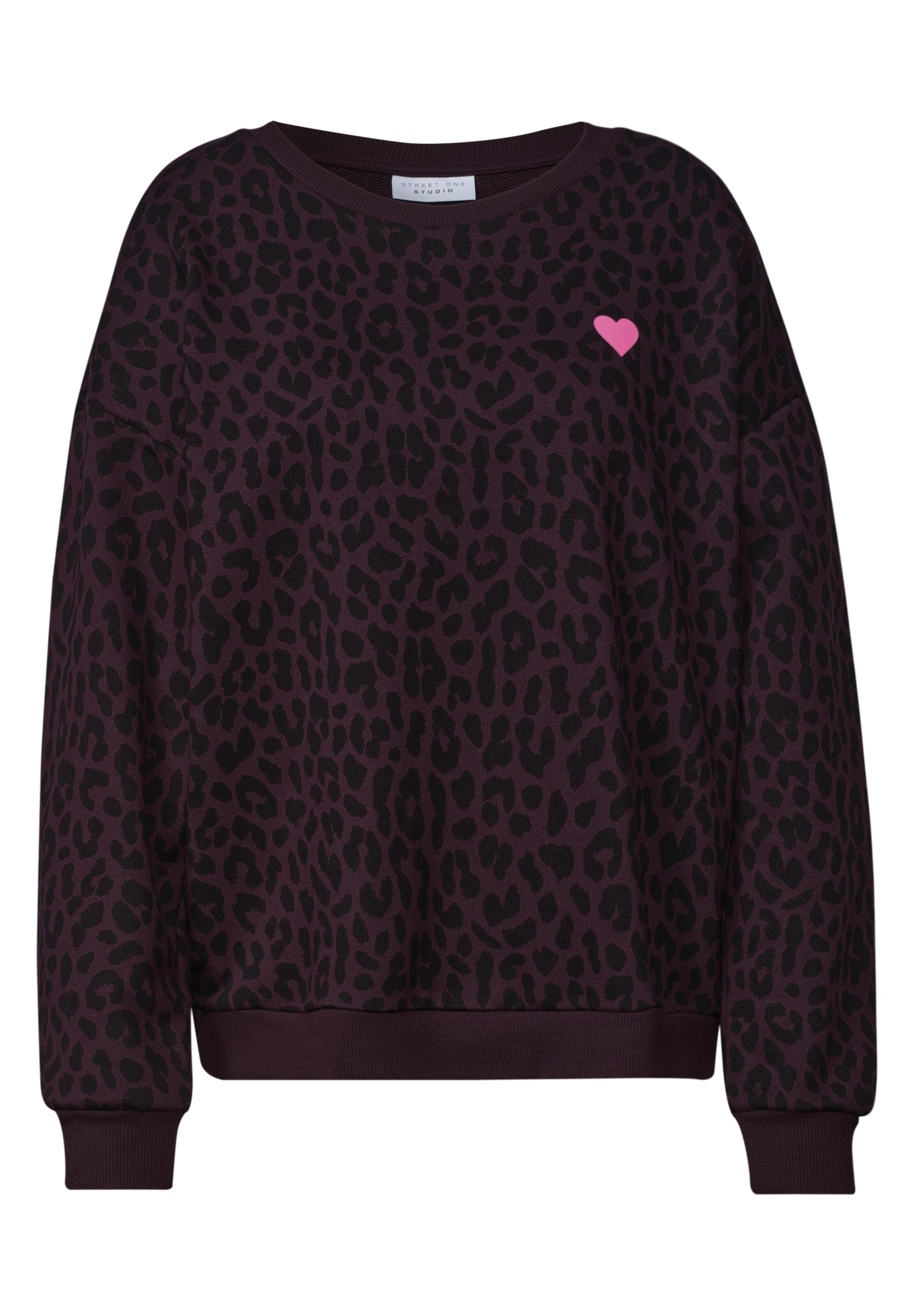 Street One Studio Crewneck Sweatshirt im Loose Fit in Lila: Vorderseite