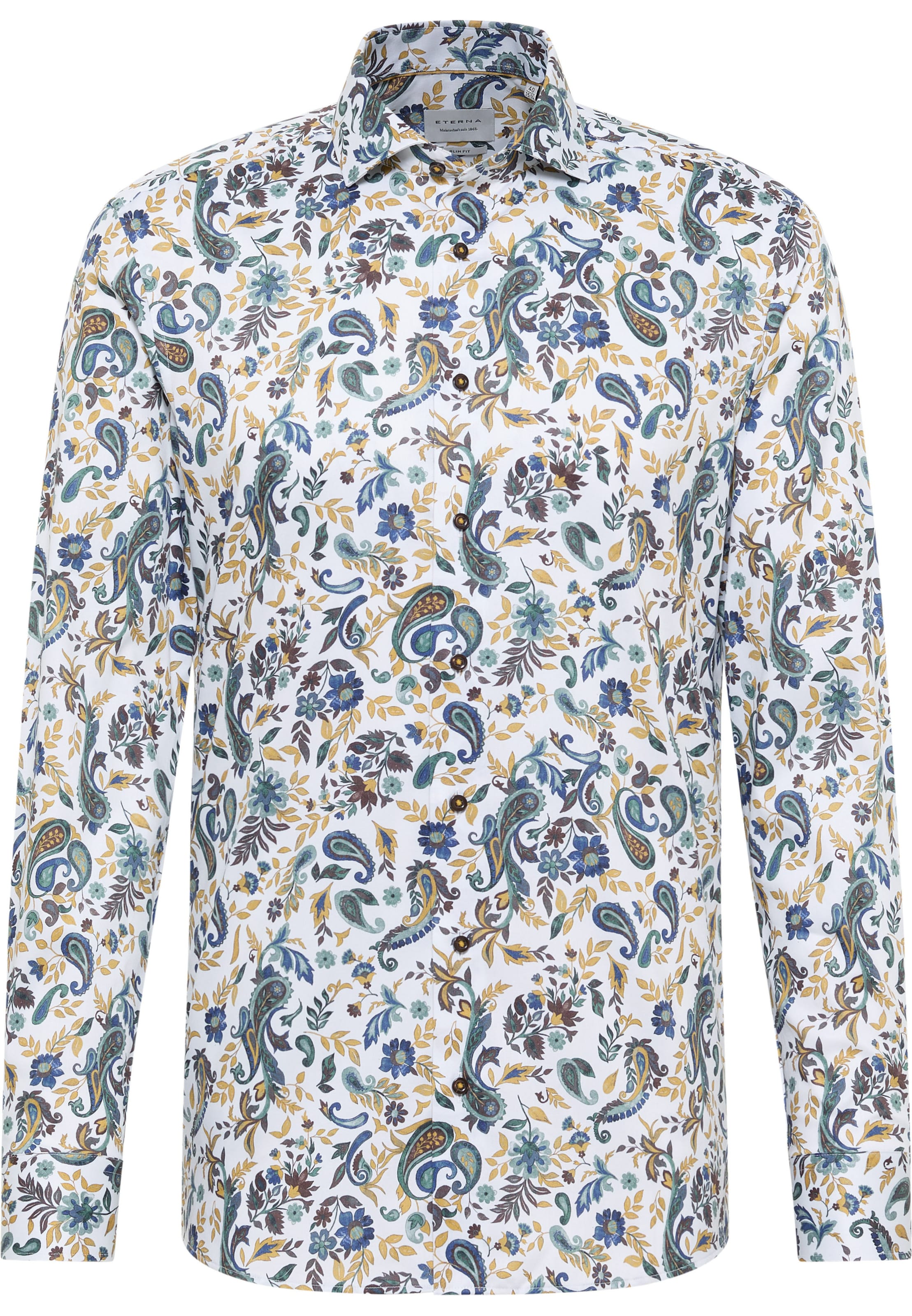 ETERNA Business shirt in Blue / Honey / Emerald / Natural white, Item view