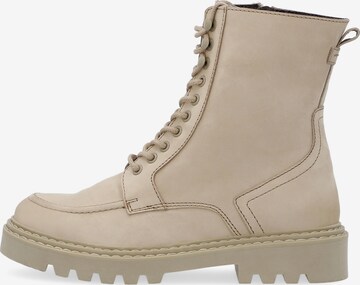 COX Lace-Up Ankle Boots in Beige: front