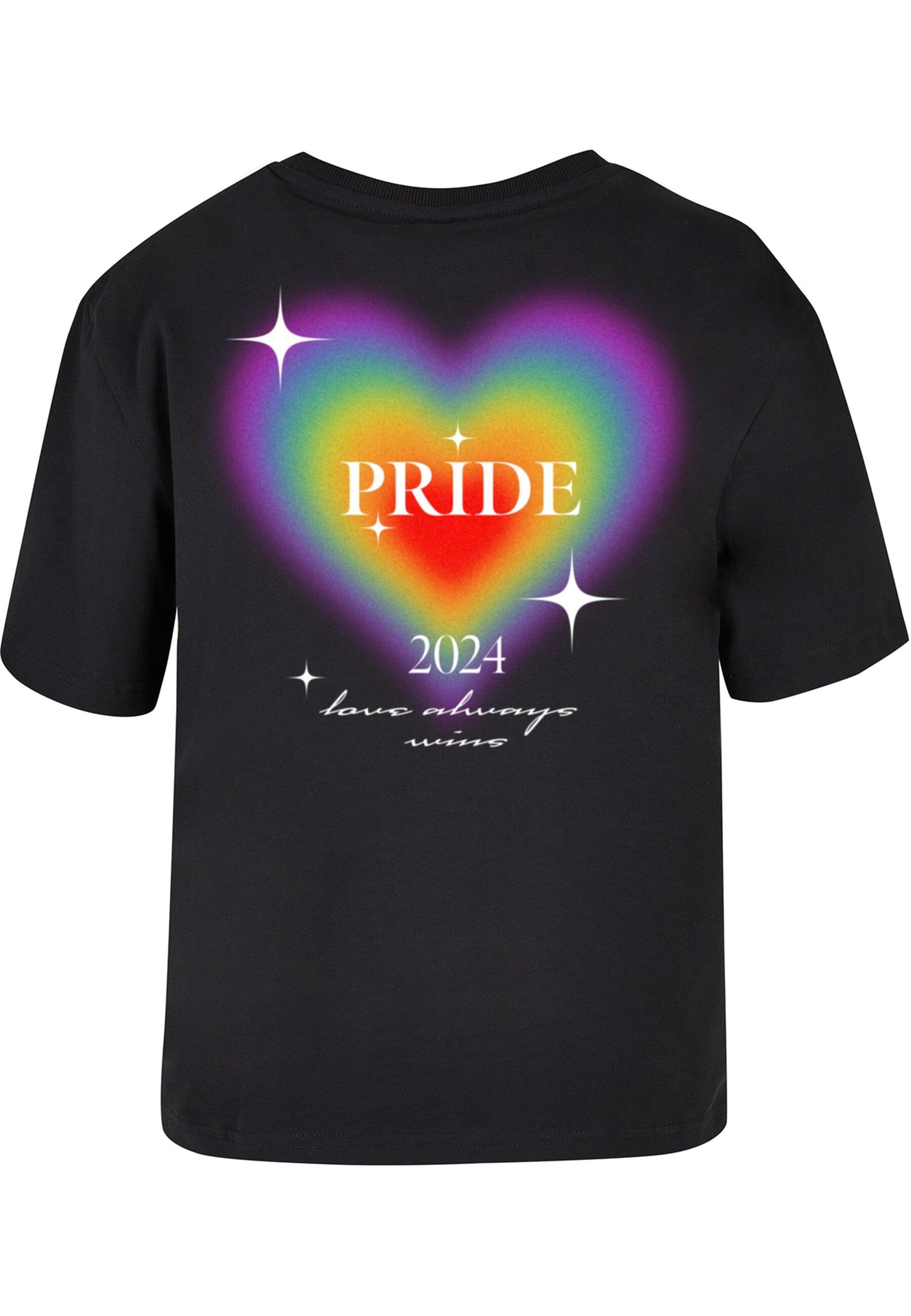 Mister Tee Shirt 'Gradient Heart Pride' in Black