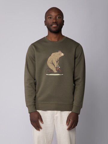Sweat-shirt ' Fahrradbär ' Watapparel en vert : devant