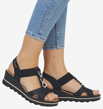 Rieker Sandals in Black: front