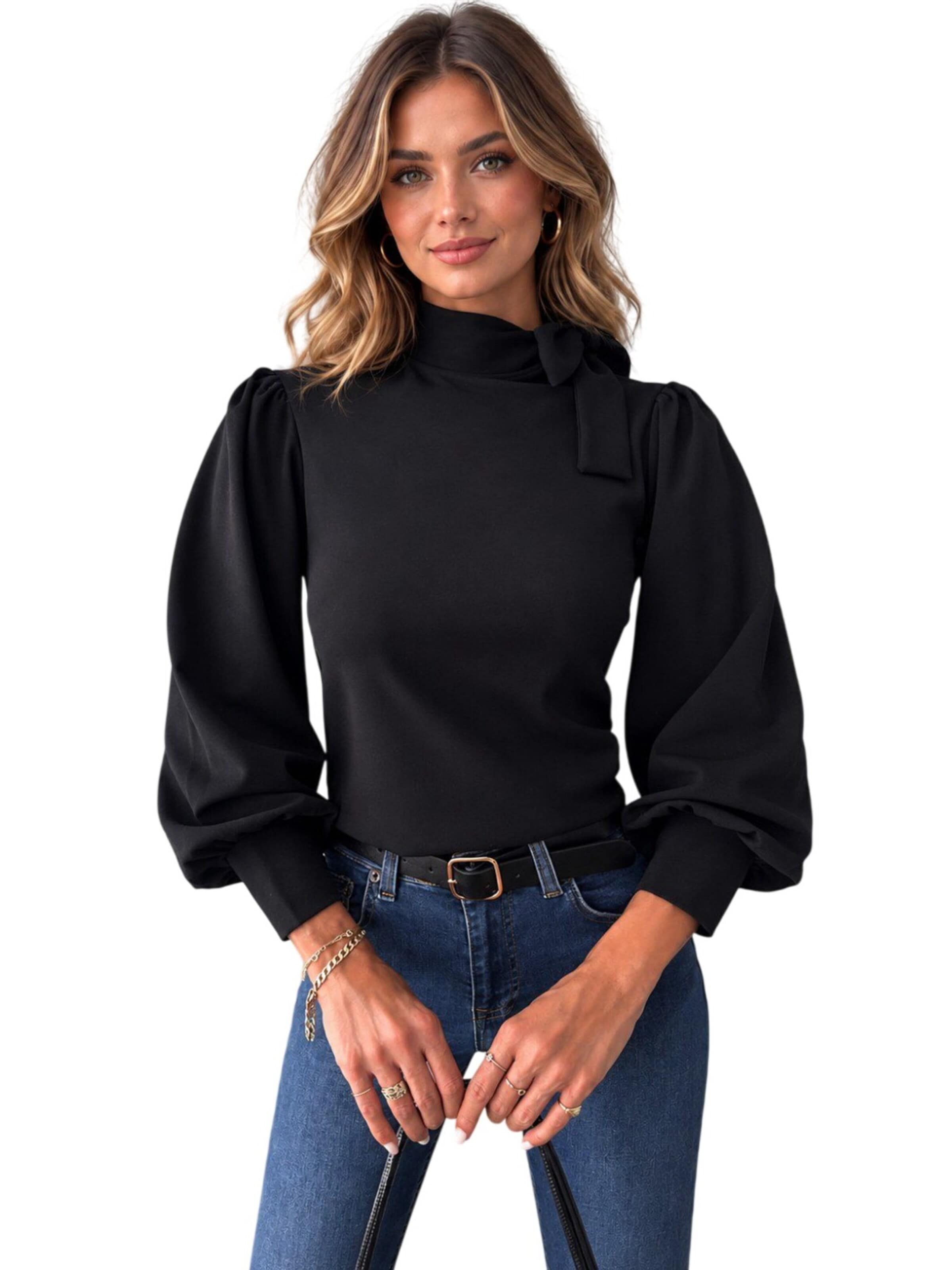Ocoza Blouse in Black: front