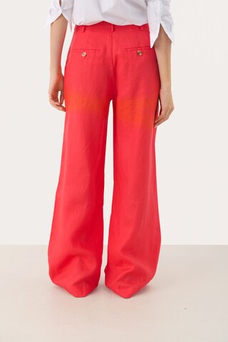 Part Two Wide leg Broek 'Ninnes' in Rood