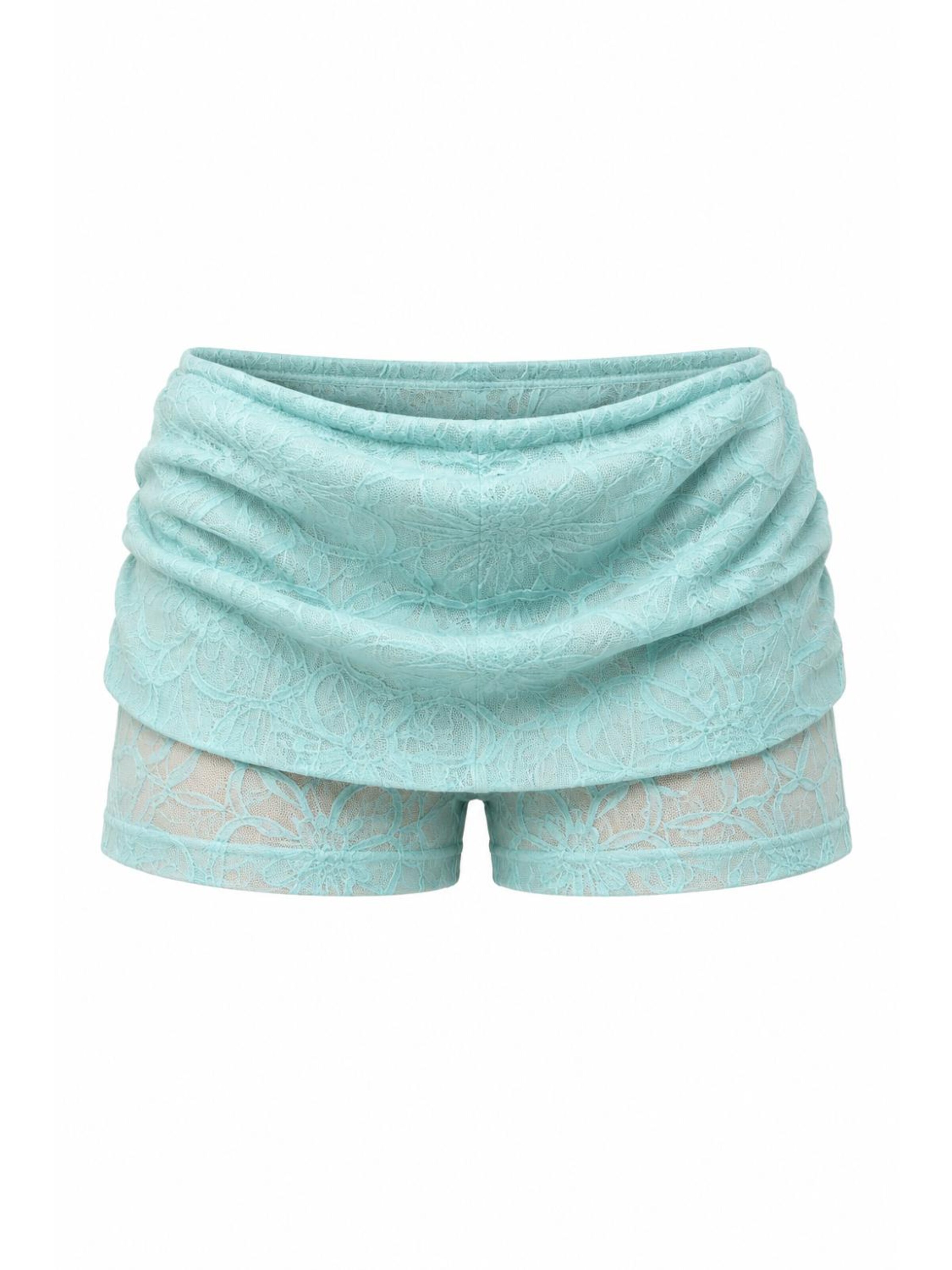 Carmen Says Skinny Pants 'Knit mini shorts' in Blue: front
