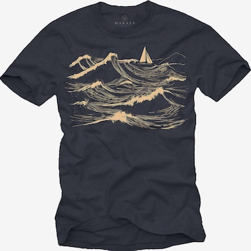 MAKAYA Shirt 'Segelboot' in Grey: front