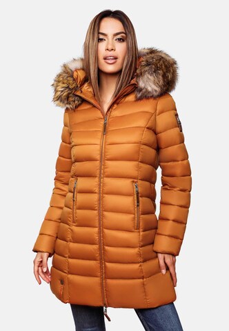 MARIKOO Winter Coat 'Rose' in Brown: front