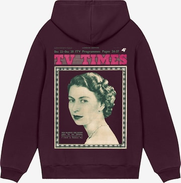 F4NT4STIC Sweatshirt 'TV Times Queen Elizabeth II 1957 Cover' in Brown: front