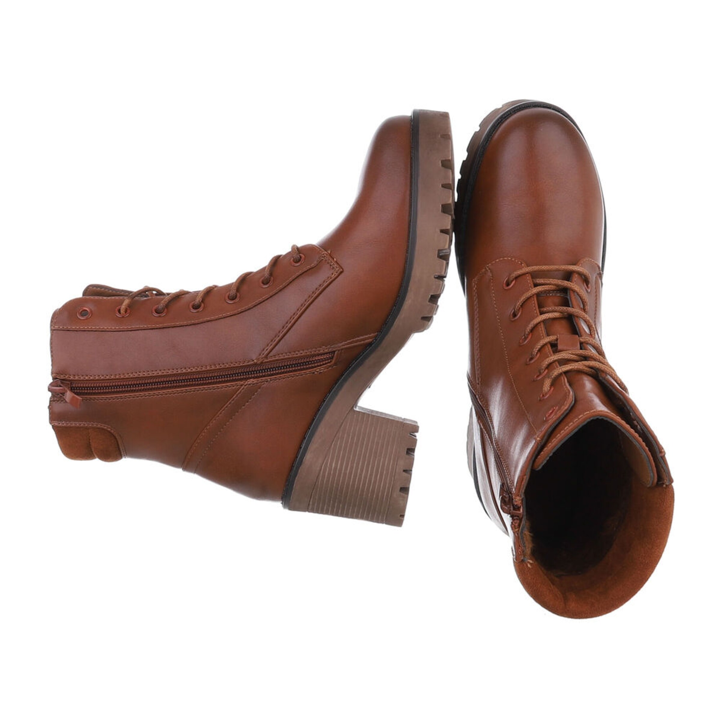 Ital-Design Schnürstiefelette in Beige