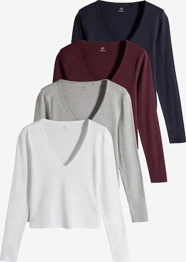 The Set Shirt in S in navy / grau / burgunder / weiß, Produktansicht