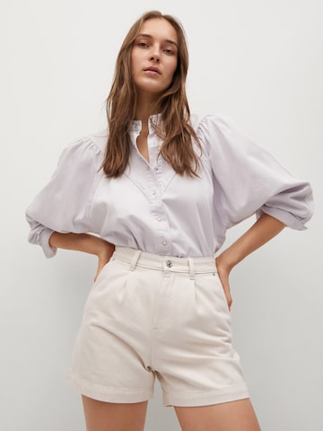 MANGO Regular Pleat-Front Pants 'Shorts regina' in White: front