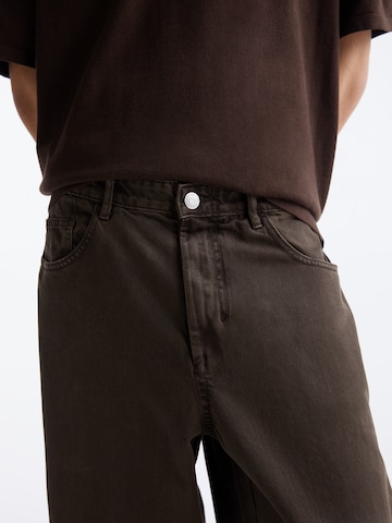 Pull&Bear Szeroka nogawka Jeansy w kolorze brązowy