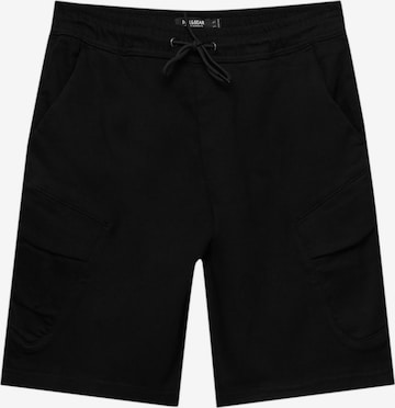 Pull&Bear Szabványos Cargo nadrágok - fekete: elől