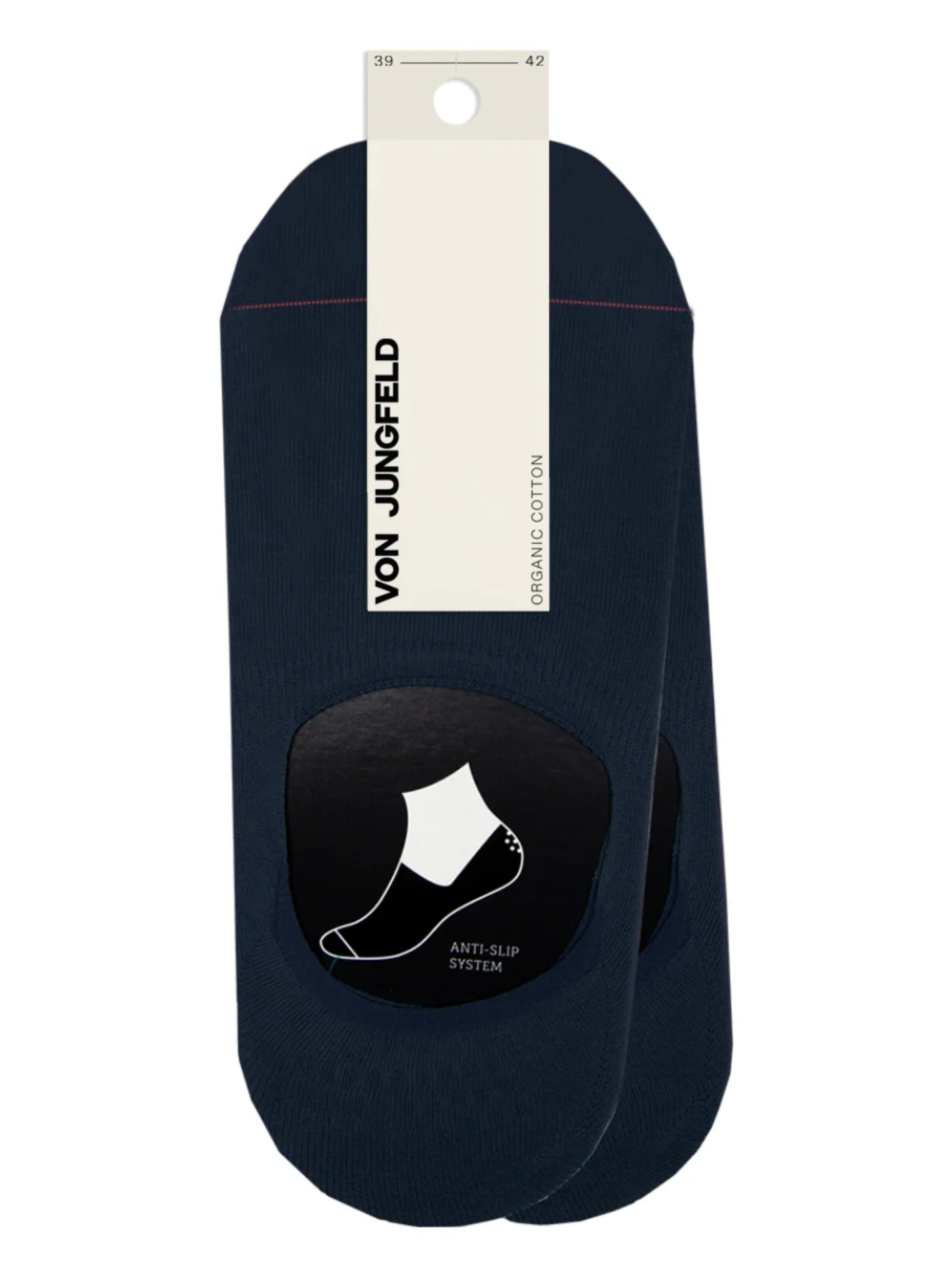 Von Jungfeld Füßlinge 'Anti-Rutsch'‌ in Blau: Vorderseite