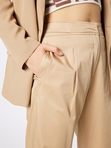 s.Oliver BLACK LABEL Tapered Pleat-Front Pants in Beige