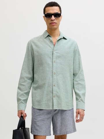JACK & JONES Regular fit Button Up Shirt 'JJESummer' in Green: front