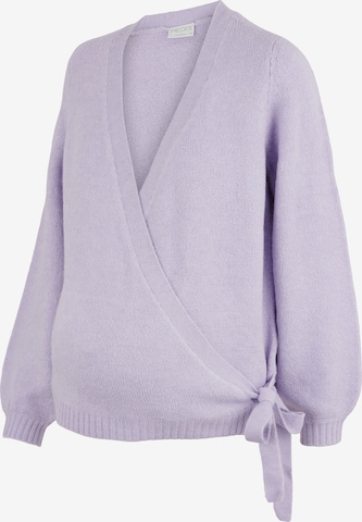 Pieces Maternity Knit Cardigan 'Gessie' in Purple: front
