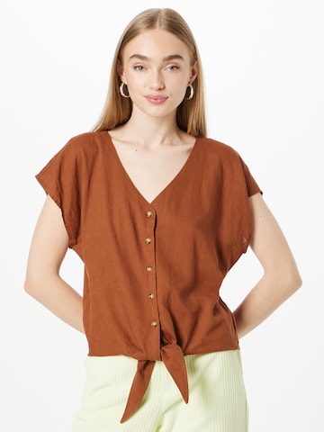 TOM TAILOR DENIM Blouse in Brown: front