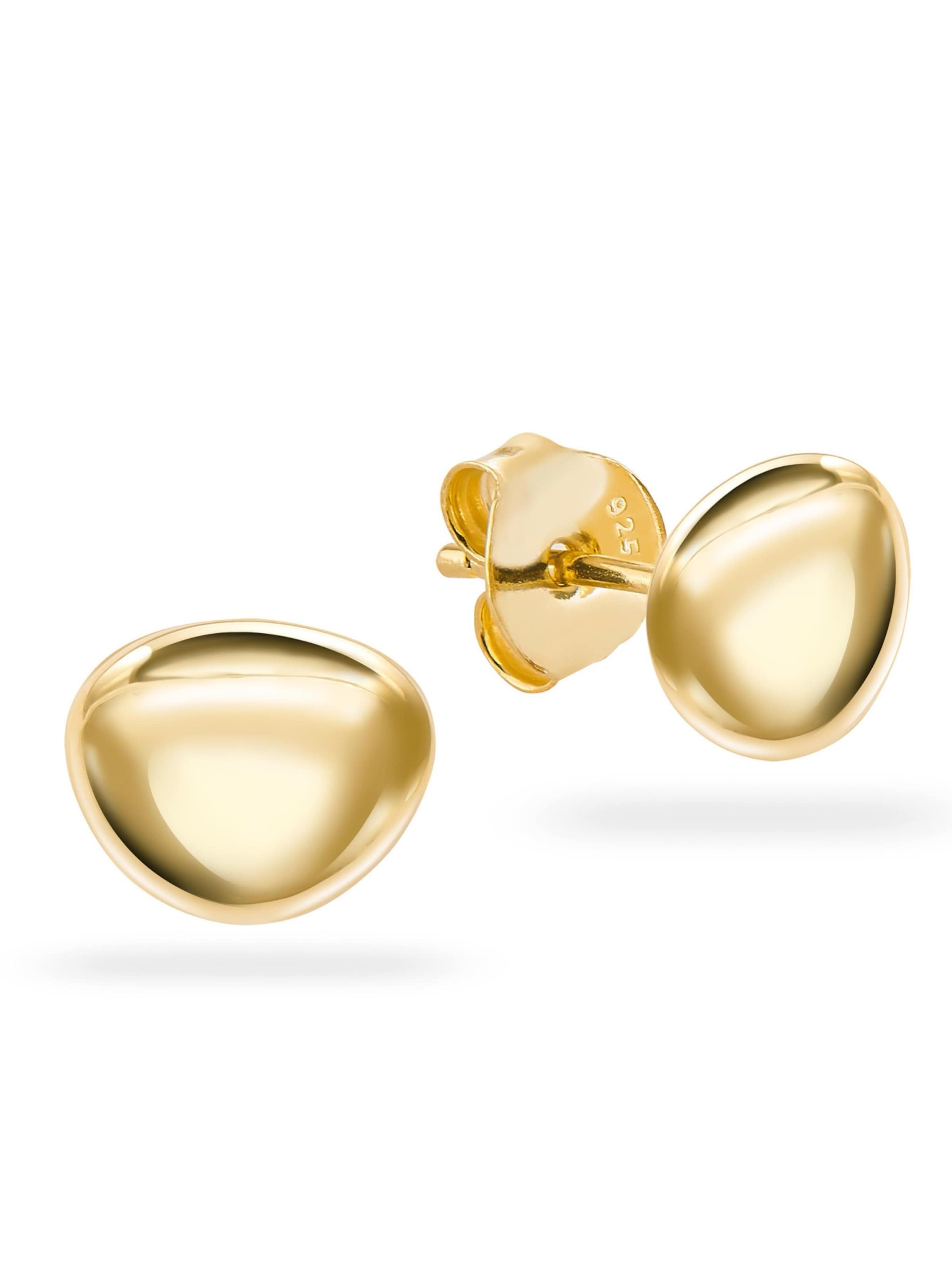 Kamiko Boucles d'oreilles 'PEBBLE' en or, Vue avec produit