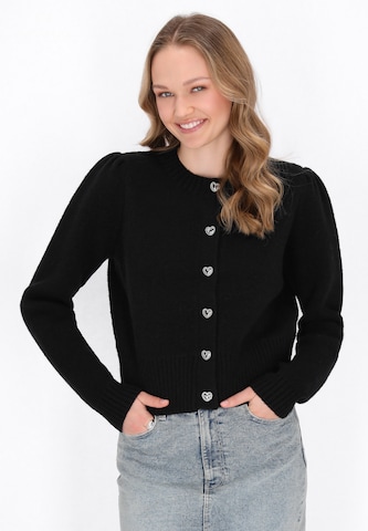 MYMO Knit Cardigan in Black: front