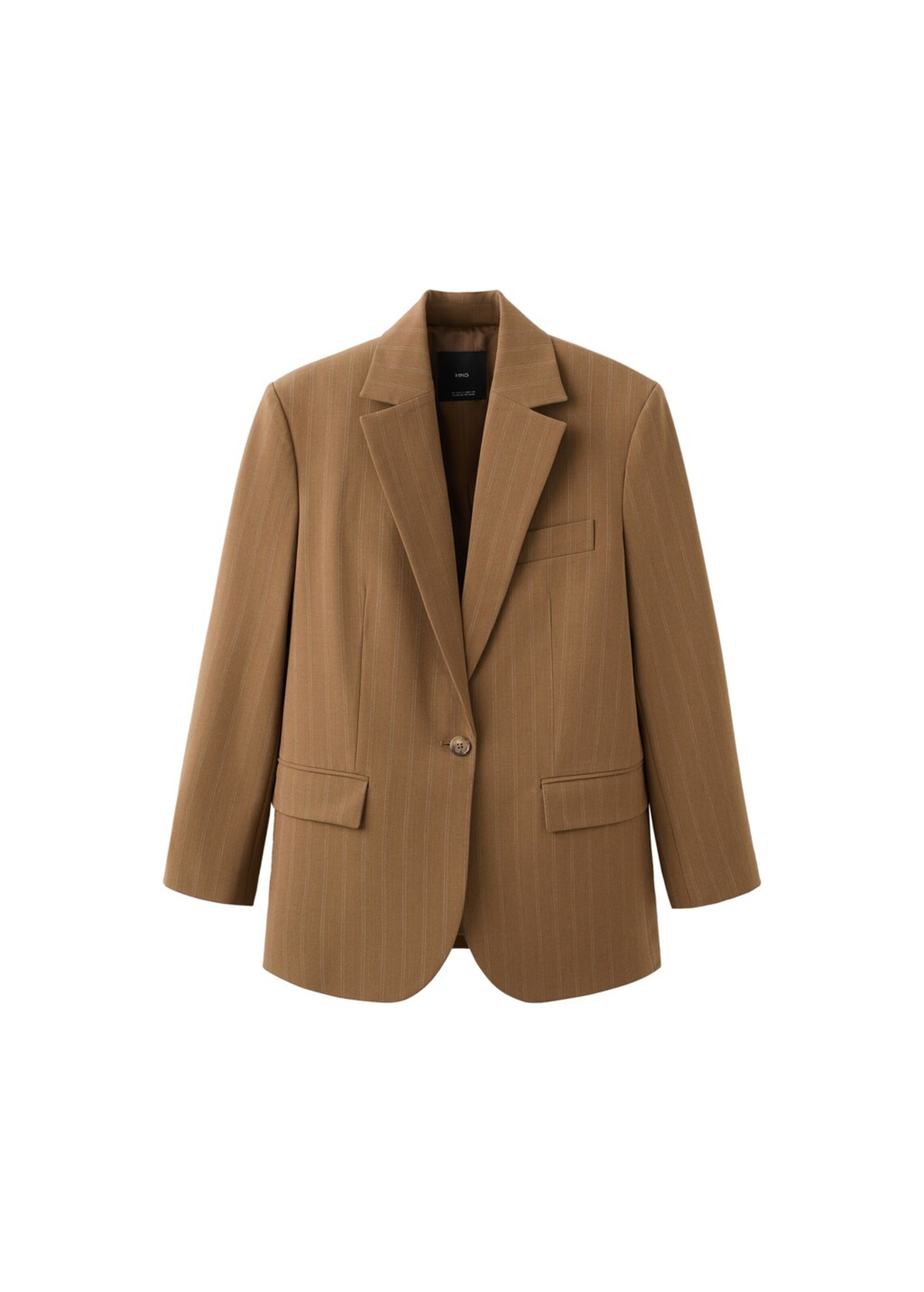 MANGO Blazer 'Systeck' in Brown: front