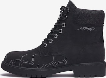 Ed HardyGležnjače na vezanje 'Flamme' - crna boja: prednji dio