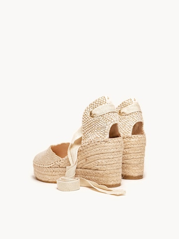 Sandalo 'Alpargata Cuña 8 cm' di Alhamas in oro