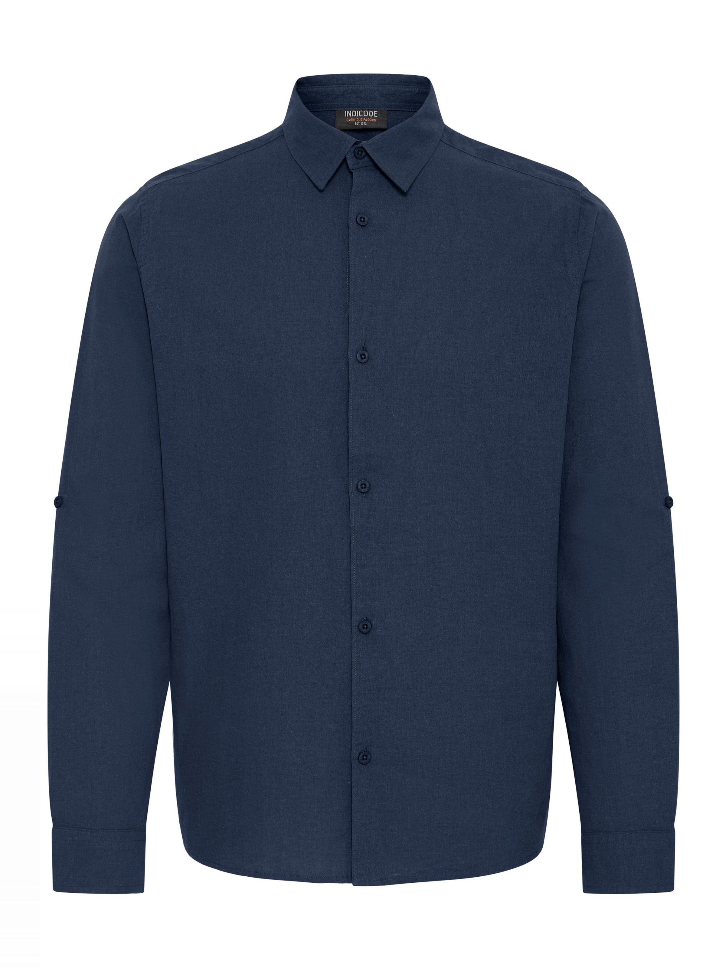 INDICODE JEANS Overhemd 'Monko' in Blauw: voorkant