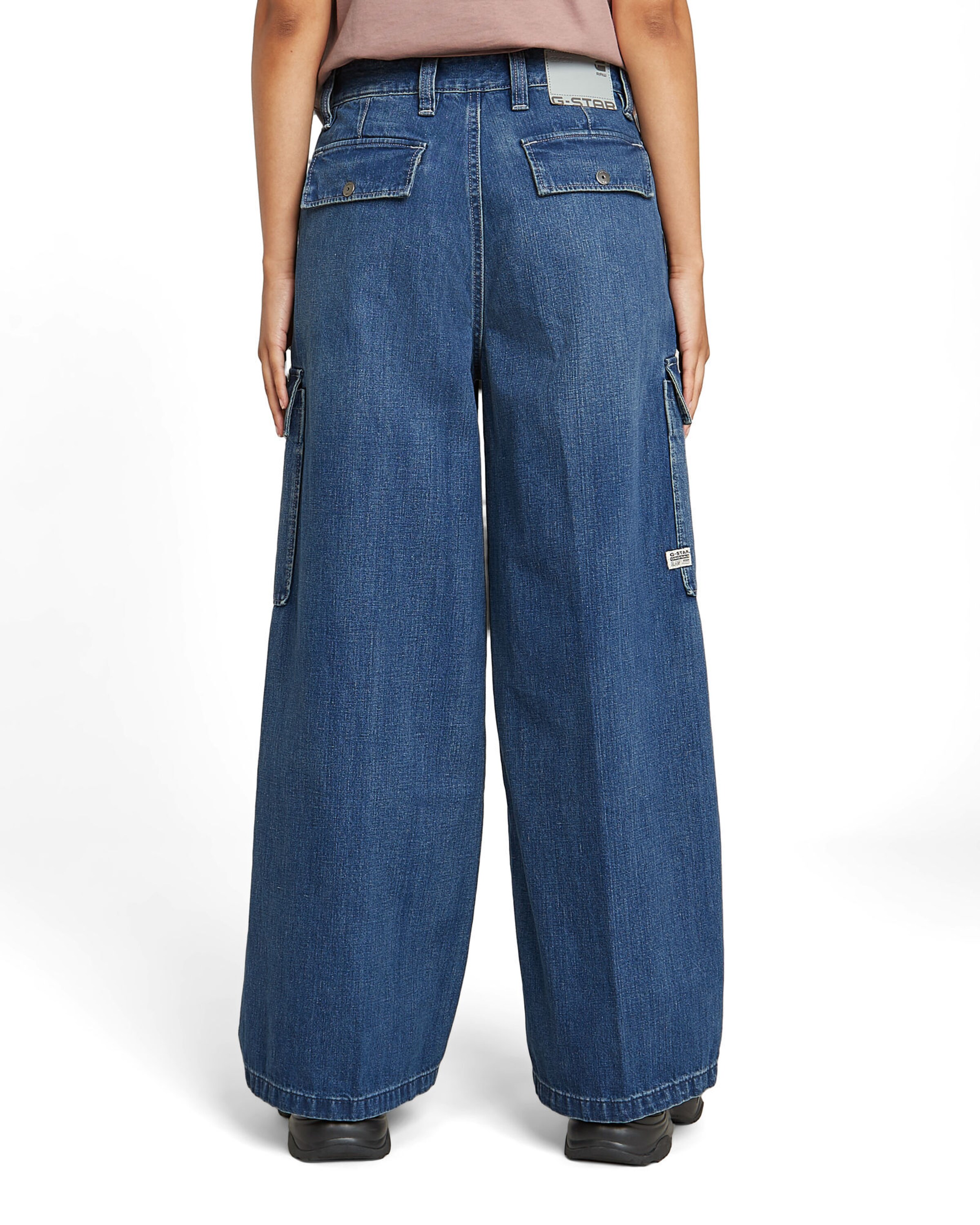 G-STAR Wide leg Cargo jeans 'Mega' in Blue