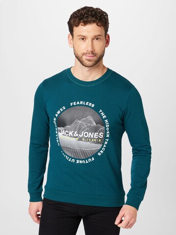 JACK & JONES Sweatshirt 'MAPPING' in Grün: predná strana