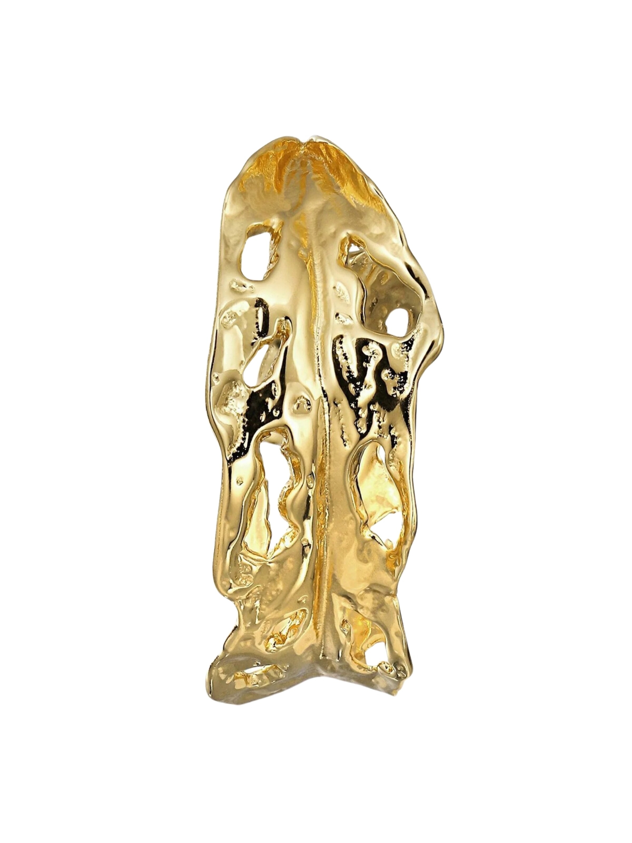 Jane Kønig Oorbellen 'Big Leaf' in Goud: voorkant